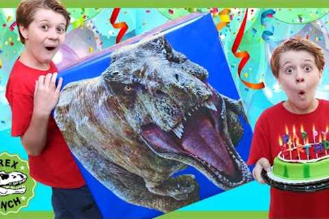 Dinosaur Birthday Surprise! T-Rex Mystery Box with Toy Dinosaurs &amp; Outdoor Party Games for Kids