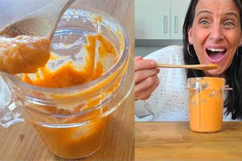 CREAMY SWEET POTATO DRESSING YOU'LL WANT TO PUT ON EVERYTHING! (NO OIL VEGAN WEIGHT LOSS RECIPE)