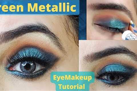Green Metallic Eye Makeup Tutorial | Makeup Maniac Latika