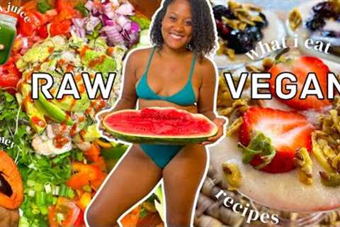 RAW VEGAN WHAT I EAT IN DAY + EASY RECIPES! 🍓🥑🌱