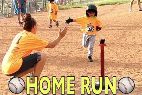 ⚾️HOME RUN AT FIRST TEE BALL BASEBALL GAME!
