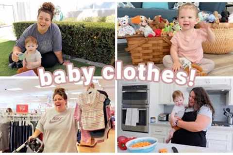 shopping for baby clothes + cook with me!