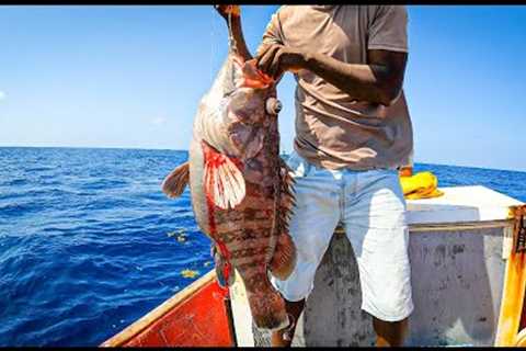GIANT GROUPER DEEP SEA FISHING | CATCH, COOK &amp; SELL