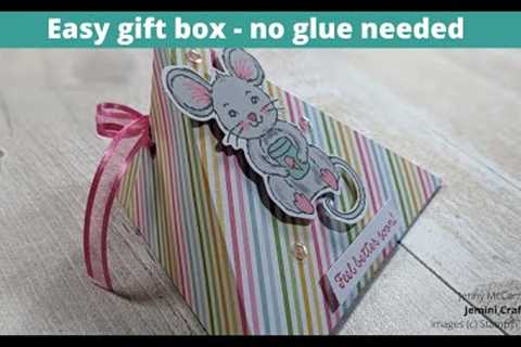 How to make a gift box out of a card base - no glue required