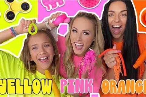 THE ULTIMATE NEON FIDGET SHOPPING CHALLENGE! 💛💗🧡