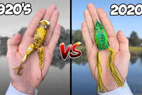 100 YEAR OLD FROG vs MODERN FROG Bass Fishing Challenge! (INSANE)