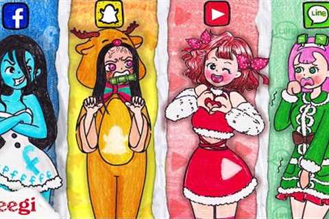 Top Trending SOCIAL NETWORK Fashion Style CHRISTMAS | Stop Motion Paper | Seegi Channel