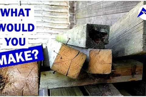 DIY scrap wood furniture ¦ Transforming old fence posts &amp; old  bar stool in to something useful