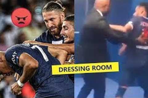 Ramos STOPS messi mbappé fight 😡 Messi ANGRY PSG #shorts #trending #football #mbappe #messi #psg