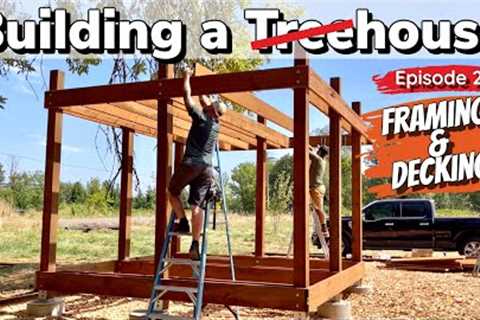 Building an Elevated Deck || Treehouse Build Part 2