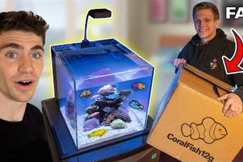 His *DREAM* SALTWATER AQUARIUM!!