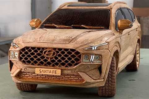 Woodworking Art - Hyundai Santa Fe (Unique wooden version) - Wood Carving