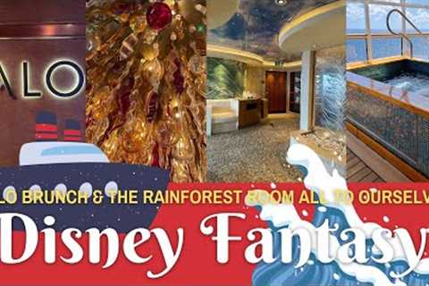 DISNEY CRUISE VLOG | Disney Fantasy Sea Day - Palo Brunch, Rainforest Room, Fireworks! | Oct 2021 🚢