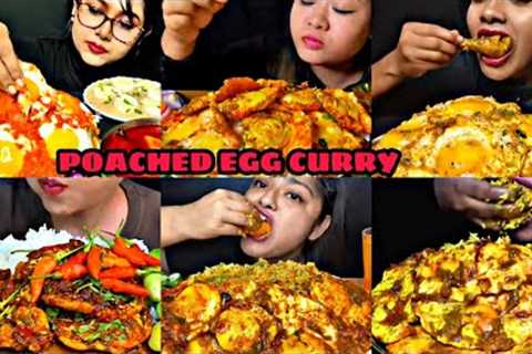 ASMR EATING SPICY POACH EGG CURRY WITH RICE | INDIAN FOOD MUKBANG |Foodie India|