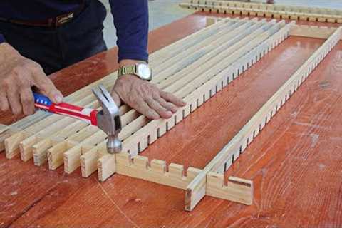 Great Woodworking Ideas And Skills // Build A Unique Design Table From Strips Of Wood