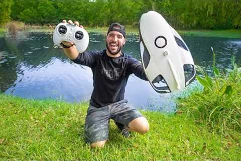 Exploring BackYard POND With Underwater DRONE!!! ($1,000 Machine)