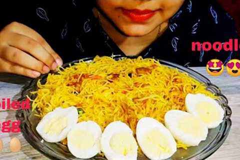 ASMR EATING NOODLES AND BOILED EGG | INDIAN FOOD MUKBANG