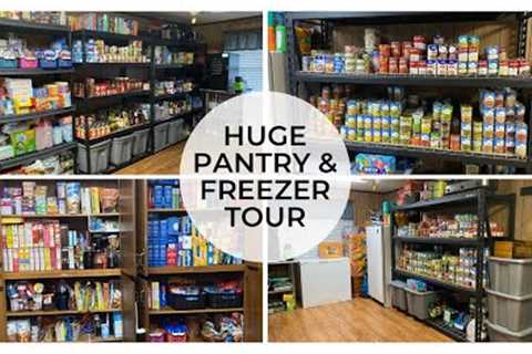 Huge pantry and freezer tour // food storage