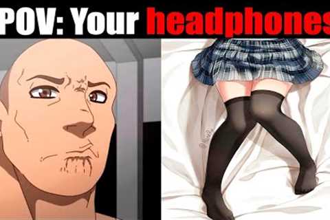 The Rock reacts to headphones : ( the rock eyebrow raise )