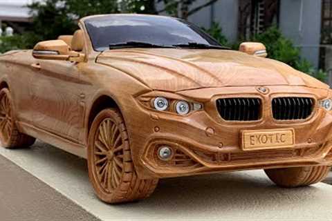 #84 Wood Carving - BMW 428i Convertible - Woodworking Art
