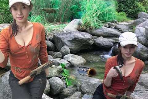 Survival how to catch fish in primitive times - Build shelter and cook