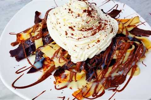 5 minutes dessert that melts in your mouth! No effort No special ingredients |fettuccine crepes