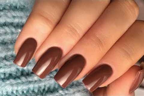 ASMR Chocolate Brown Nail Polish|| Manicure colors || Memoona fazal #asmr #youtuber #naildesign