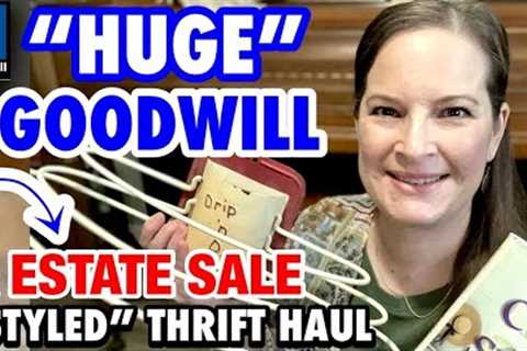 $1 Score! THRIFTING GOODWILL &amp; ESTATE SALES FOR MY HOME DECOR * STYLED THRIFT HAUL *