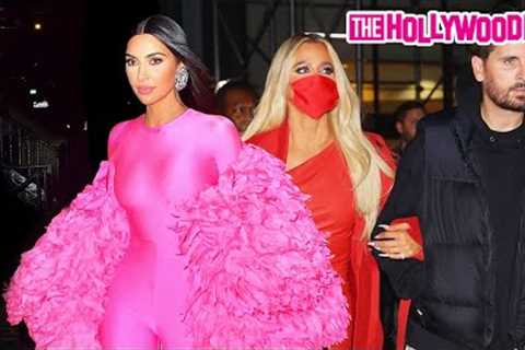 Kim Kardashian Signs Autographs For Fans With Khloe &amp; Scott At Her SNL Afterparty In New York..