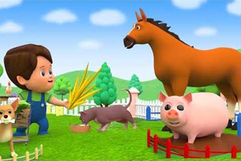 Baby Shopping for Animals Feed - Animals Feeding Baby - Fun Play at Supermarket - Children Nursery