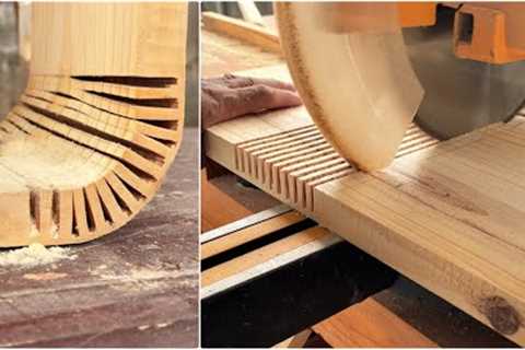 Extremely Ingenious Skills Curved Woodworking Crafts Worker || Design TV Stand Wood Furniture
