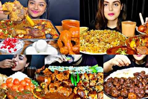 ASMR EATING SPICY MUTTON BIRIYANI, BUTTER CHICKEN, EGGS | BEST INDIAN FOOD MUKBANG |Foodie India|