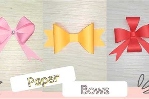 3 Simple and Easy Paper Bows for gift box|| How to make Paper Bow|| Paper Crafts||