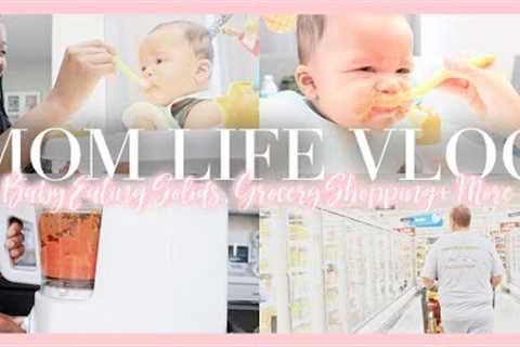 Vlog // Baby Eating Solids At 4 Months, Grocery Shopping At H-E-B, Not Feeling Well + More