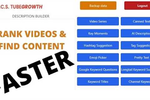 How to get better Video Rankings &amp; Content Ideas Faster - PCS TUBEGROWTH 15 apps in 1 Video..