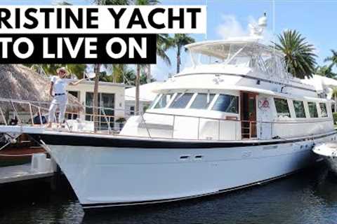 $795,000 1991 HATTERAS 72 CLASSIC AFT COCKPIT MOTOR YACHT TOUR Perfect Liveaboard Home on the Water