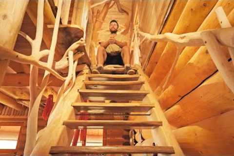 Making the STAIRS Took me Longer Than the HOUSE / OFF Grid LOG CABIN Building (S4 Ep3)