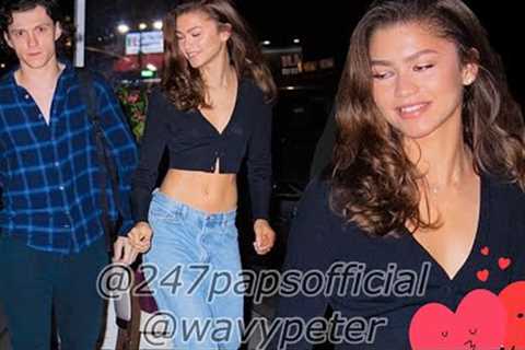 (Exclusive) Tom Holland Zendeya celebrating her birthday Lastnight in nyc with family &amp; friends