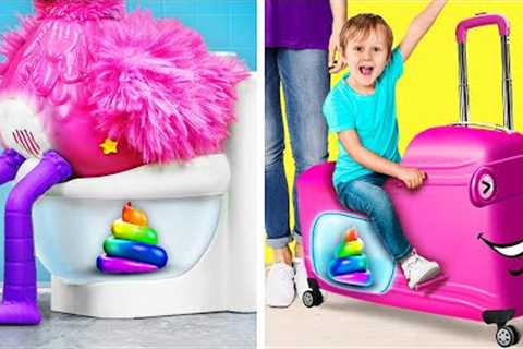 TRAVEL HACKS REVEALED FOR COOL PARENTS || DIY Parenting Hacks &amp; Gadgets! Crafts By 123 GO!..