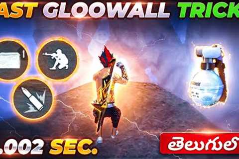 Secret For One tap + Fast Gloowall &amp; 360° Gloowall Tips and tricks in telugu