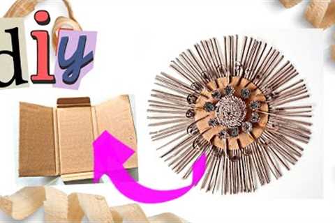 DIY How to make Flower Wall Hanging Using Cardboard and Paper Craft Ideas | diy ideas#trulycraft