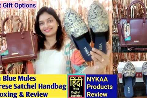 Biba Flat Mules Review Caprese Satchel Handbag Review Unboxing Price Nykaa Products Review in Hindi