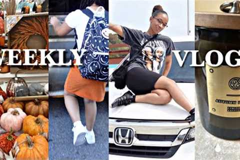 WEEKLY VLOG: first day of school , new car, fall decor shopping, family picnic