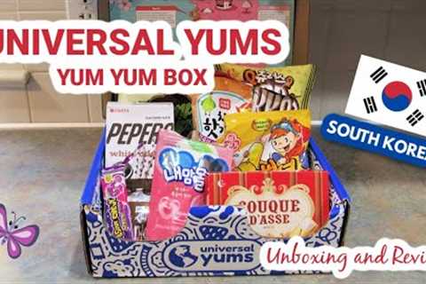 South Korea UNIVERSAL YUMS Subscription Box Unboxing &amp; Taste Test | September 2022 Yum-Yum Box