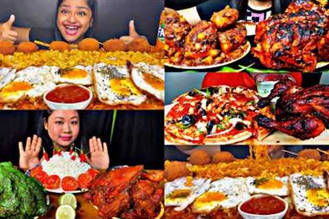 ASMR EATING SPICY CHEESY MAGGI, WHOLE CHICKEN CURRY, EGGS | BEST INDIAN FOOD MUKBANG/ASMR|FoodShood|
