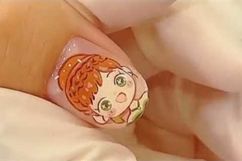 Painted Nail Art Tutorial| Nail art inspiration| hand painted manicure| Best nail art idea 2022