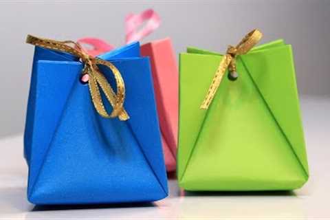 Origami Gift Bag Tutorial - How to Make a Paper Gift Bag - DIY paper craft