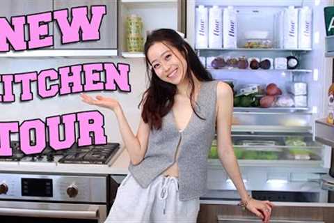 Organize my NEW KITCHEN with me &amp; grocery shopping in NYC!!