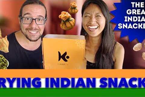 FOREIGNERS TRY INDIAN FOOD | Traditional Indian Snacks by Kaamik Box | Reaction video
