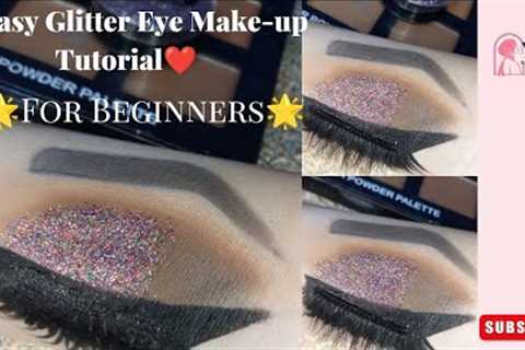 Easy Step by Step Party Eye makeup Tutorial For Beginners|Glitter Eye Make-up|Naina's Touch